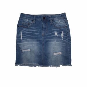 Distressed mini skirt